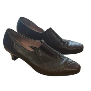 Beautifeel Women's Rosaline Pump Size 40 Brown Leather Low Block Heel Shootie